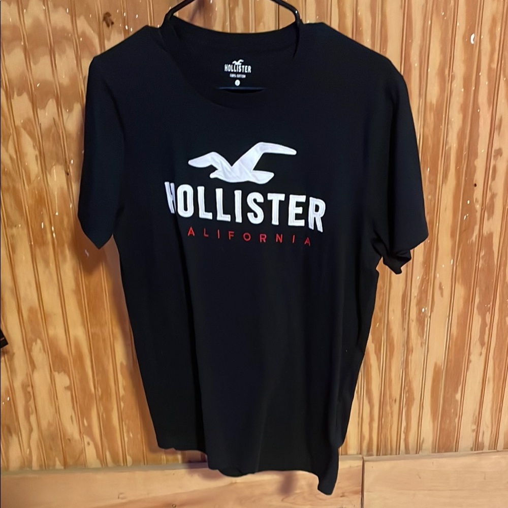 Hollister Men's Black T-Shirt